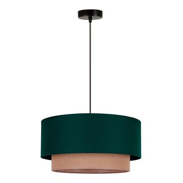 Duolla - Lámpara colgante BOHO 1xE27/15W/230V diá. 45 cm verde/marrón