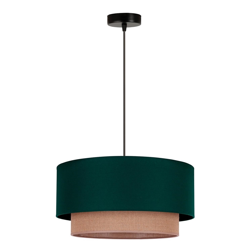 Duolla - Lámpara colgante BOHO 1xE27/15W/230V diá. 45 cm verde/marrón