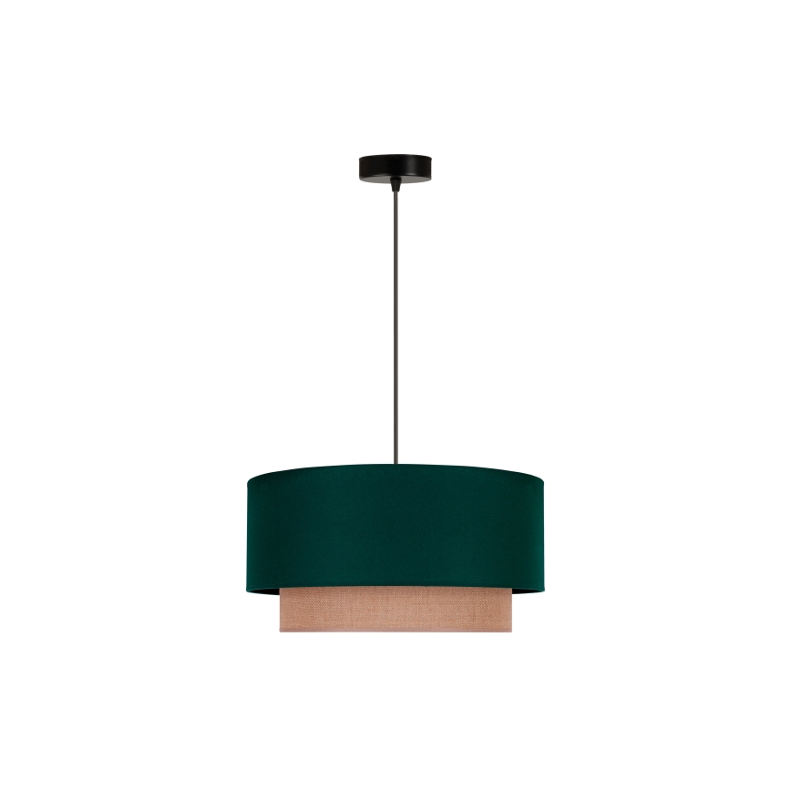 Duolla - Lámpara colgante BOHO 1xE27/15W/230V diá. 45 cm verde/marrón