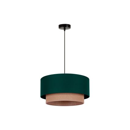 Duolla - Lámpara colgante BOHO 1xE27/15W/230V diá. 45 cm verde/marrón