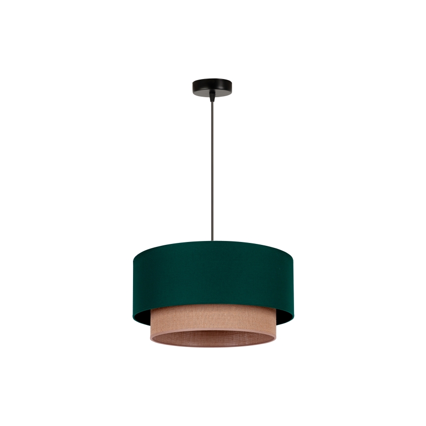 Duolla - Lámpara colgante BOHO 1xE27/15W/230V diá. 45 cm verde/marrón