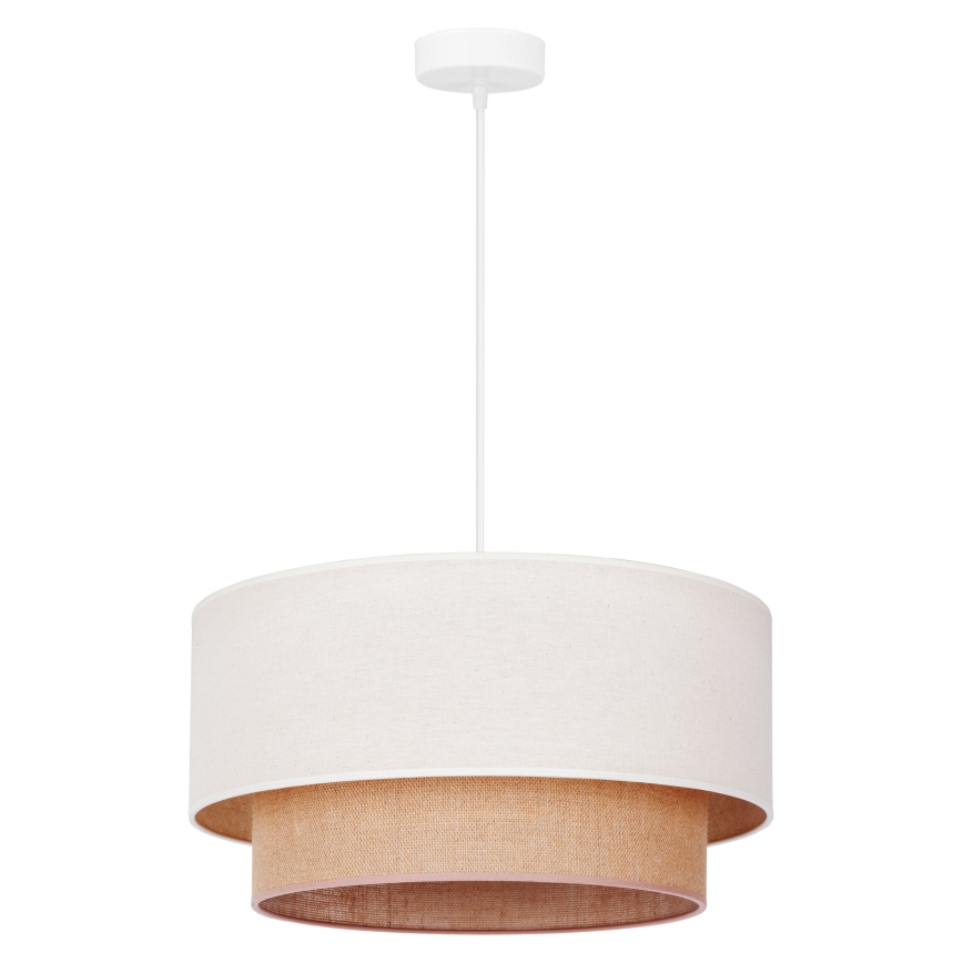 Duolla - Lámpara colgante BOHO 1xE27/40W/230V diá. 45 cm color crema/marrón