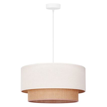 Duolla - Lámpara colgante BOHO 1xE27/40W/230V diá. 45 cm color crema/marrón