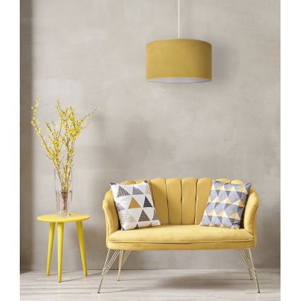 Duolla - Lámpara colgante BRISTOL 1xE27/15W/230V diá. 45 cm amarillo/blanco