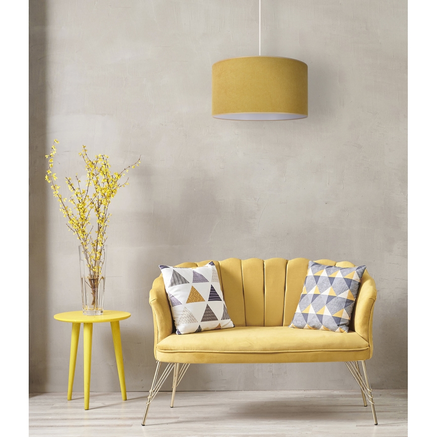 Duolla - Lámpara colgante BRISTOL 1xE27/15W/230V diá. 45 cm amarillo/blanco
