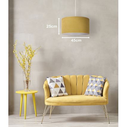 Duolla - Lámpara colgante BRISTOL 1xE27/15W/230V diá. 45 cm amarillo/blanco