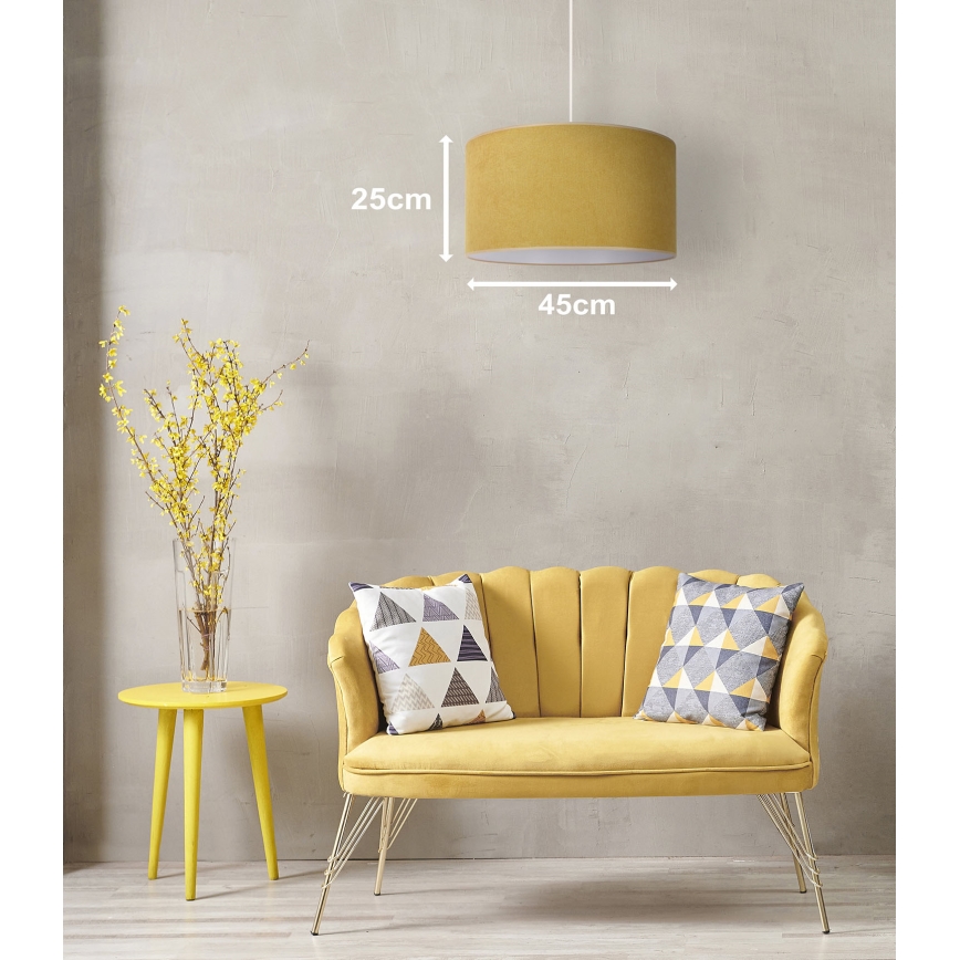 Duolla - Lámpara colgante BRISTOL 1xE27/15W/230V diá. 45 cm amarillo/blanco