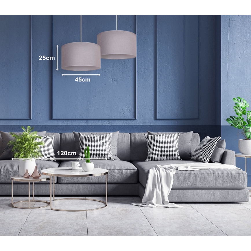 Duolla - Lámpara colgante BRISTOL 1xE27/40W/230V diá. 45 cm gris