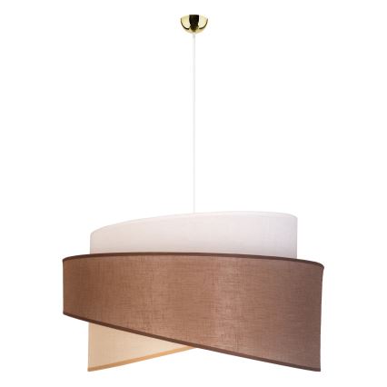 Duolla - Lámpara colgante BROOKLYN 1xE27/40W/230V diá. 50 cm marrón/beige/blanco