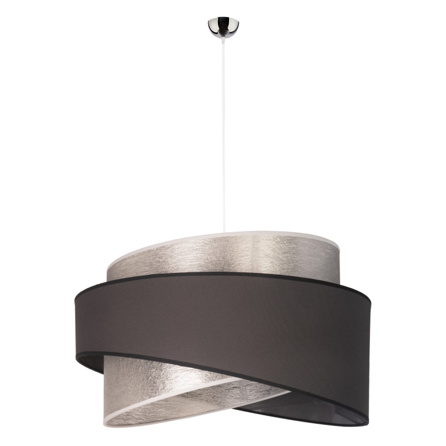 Duolla - Lámpara colgante BROOKLYN 1xE27/40W/230V diá. 50 cm plata/negro