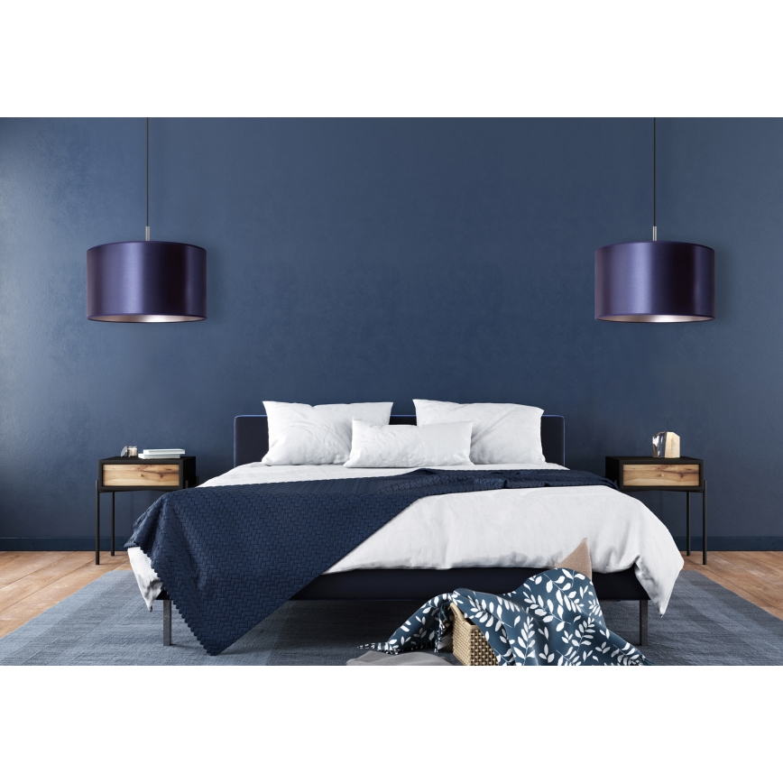 Duolla - Lámpara colgante CANNES 1xE27/15W/230V diá. 50 cm azul/plata