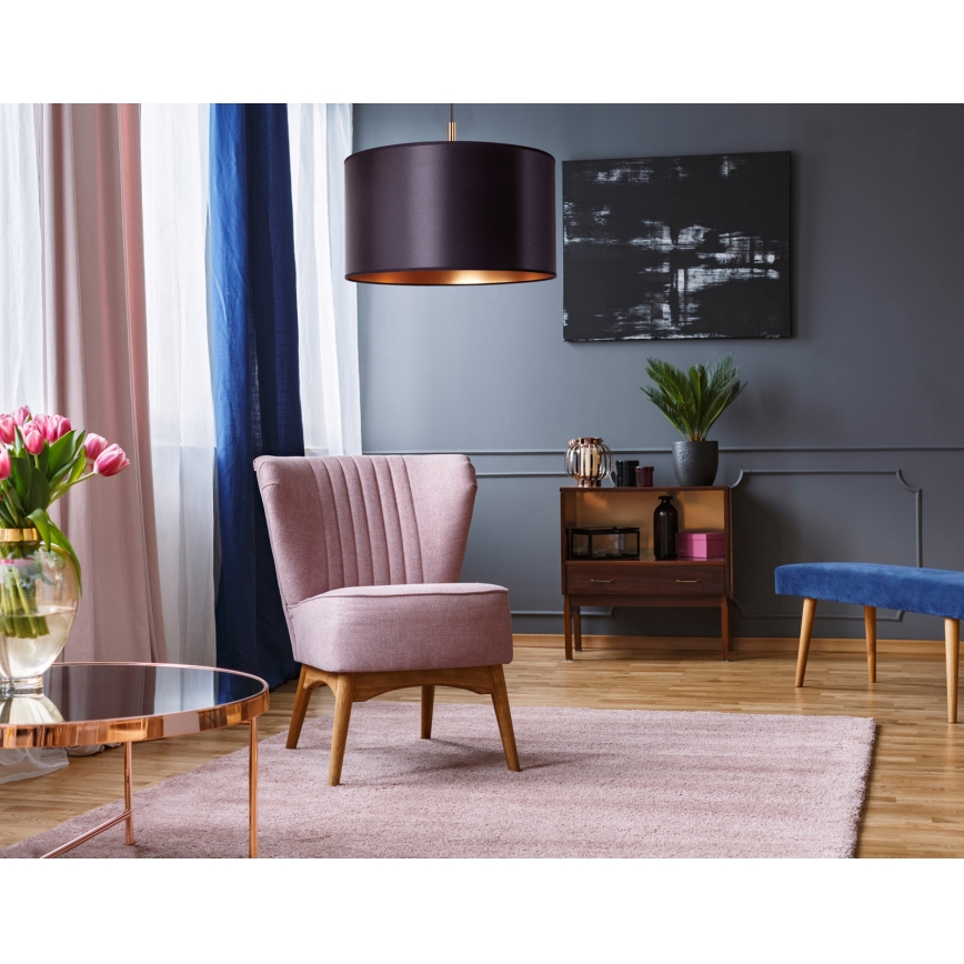 Duolla - Lámpara colgante CANNES 1xE27/15W/230V diá. 50 cm negro/cobre