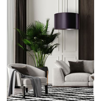 Duolla - Lámpara colgante CANNES 1xE27/15W/230V diá. 50 cm negro/plata