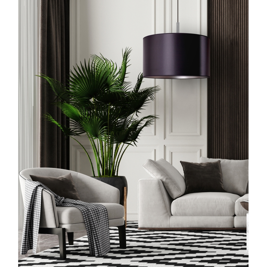 Duolla - Lámpara colgante CANNES 1xE27/15W/230V diá. 50 cm negro/plata