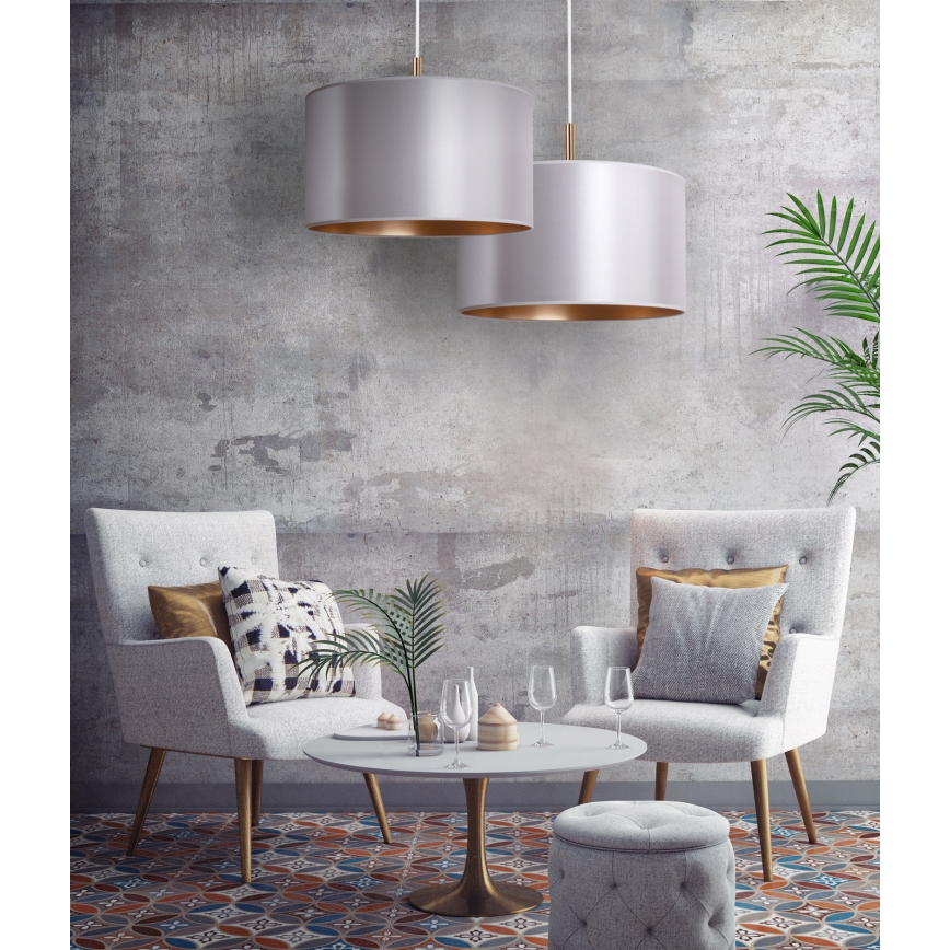 Duolla - Lámpara colgante CANNES 1xE27/15W/230V diá. 50 cm plata/cobre