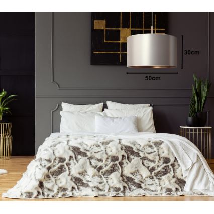 Duolla - Lámpara colgante CANNES 1xE27/15W/230V diá. 50 cm plata/cobre