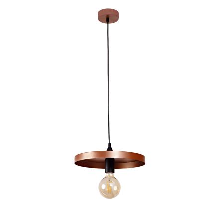 Duolla - Lámpara colgante con cable IRONLINE 1xE27/15W/230V diámetro 30 cm cobre/negro