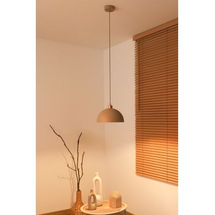 Duolla - Lámpara colgante con cable IRONLINE 1xE27/15W/230V Ø 27 cm beige/cobre