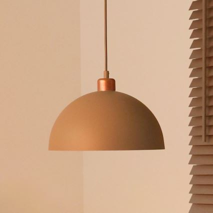 Duolla - Lámpara colgante con cable IRONLINE 1xE27/15W/230V Ø 27 cm beige/cobre