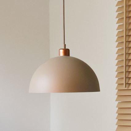 Duolla - Lámpara colgante con cable IRONLINE 1xE27/15W/230V Ø 27 cm beige/cobre