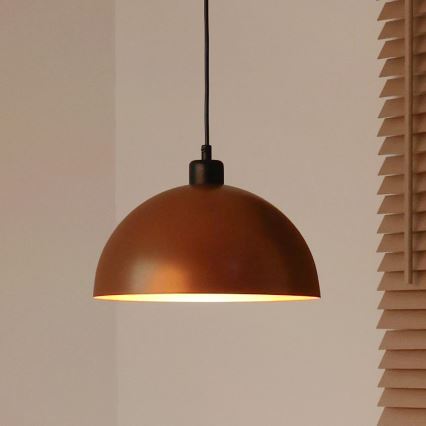 Duolla - Lámpara colgante con cable IRONLINE 1xE27/15W/230V Ø 27 cm cobre/negro