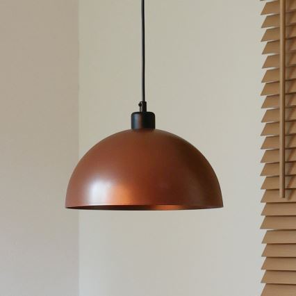 Duolla - Lámpara colgante con cable IRONLINE 1xE27/15W/230V Ø 27 cm cobre/negro