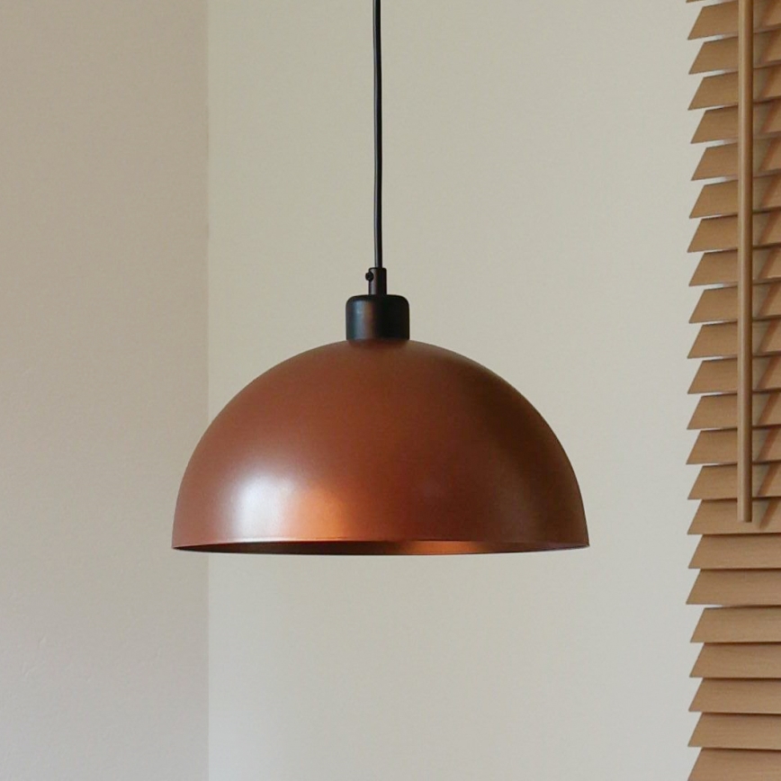 Duolla - Lámpara colgante con cable IRONLINE 1xE27/15W/230V Ø 27 cm cobre/negro