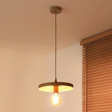 Duolla - Lámpara colgante con cable IRONLINE 1xE27/15W/230V Ø 30 cm beige/cobre