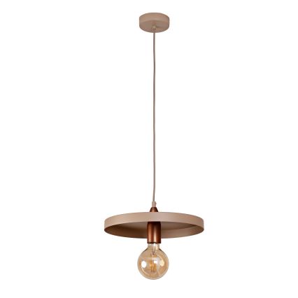 Duolla - Lámpara colgante con cable IRONLINE 1xE27/15W/230V Ø 30 cm beige/cobre
