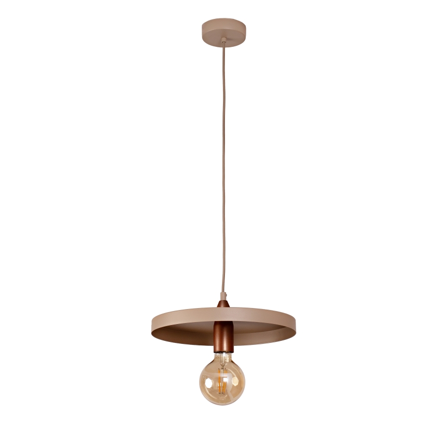 Duolla - Lámpara colgante con cable IRONLINE 1xE27/15W/230V Ø 30 cm beige/cobre