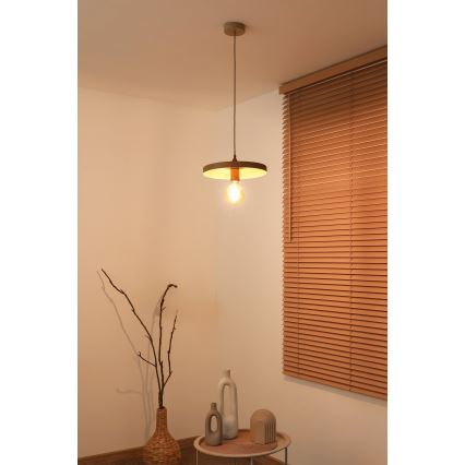 Duolla - Lámpara colgante con cable IRONLINE 1xE27/15W/230V Ø 30 cm beige/cobre