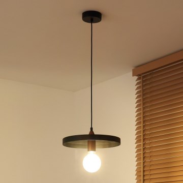 Duolla - Lámpara colgante con cable IRONLINE 1xE27/15W/230V Ø 30 cm negro/cobre