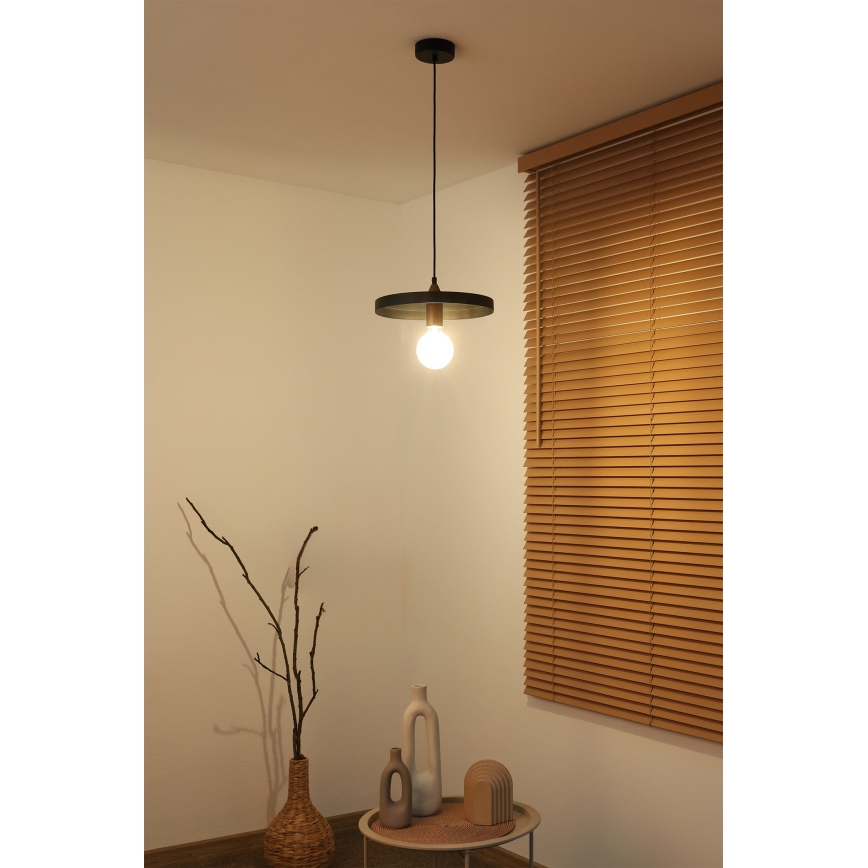 Duolla - Lámpara colgante con cable IRONLINE 1xE27/15W/230V Ø 30 cm negro/cobre