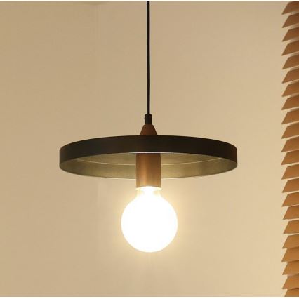 Duolla - Lámpara colgante con cable IRONLINE 1xE27/15W/230V Ø 30 cm negro/cobre