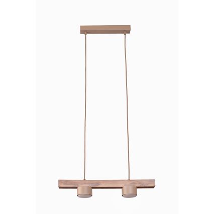 Duolla - Lámpara colgante con cable IRONLINE 2xGX53/3W/230V pino roble/beige