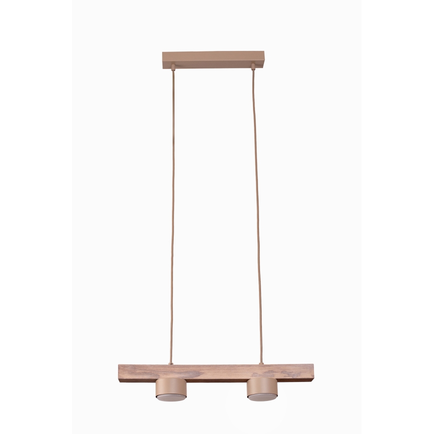 Duolla - Lámpara colgante con cable IRONLINE 2xGX53/3W/230V pino roble/beige