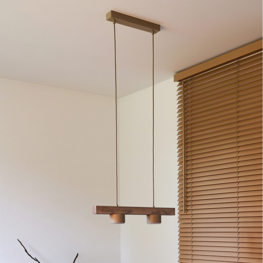 Duolla - Lámpara colgante con cable IRONLINE 2xGX53/3W/230V pino roble/beige