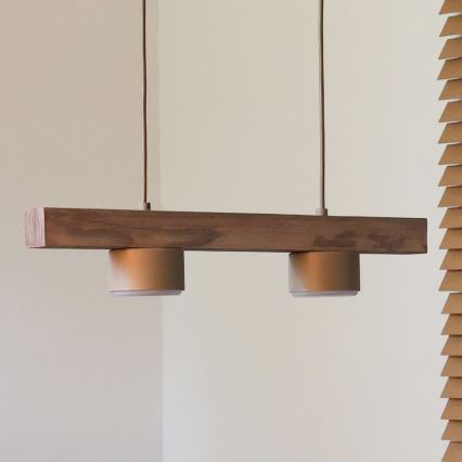 Duolla - Lámpara colgante con cable IRONLINE 2xGX53/3W/230V pino roble/beige