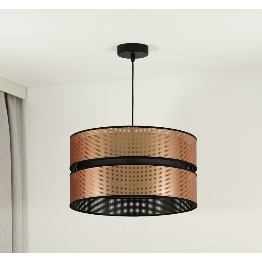Duolla - Lámpara colgante COPPER SHINY 1xE27/15W/230V diá. 40 cm cobre/negro
