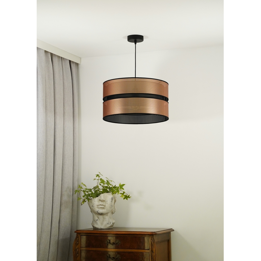 Duolla - Lámpara colgante COPPER SHINY 1xE27/15W/230V diá. 40 cm cobre/negro