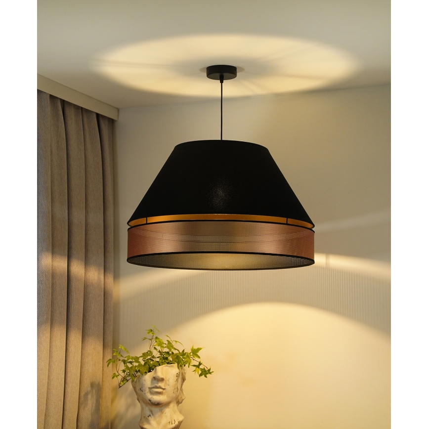 Duolla - Lámpara colgante COPPER SHINY 1xE27/15W/230V diá. 60 cm negro/cobre