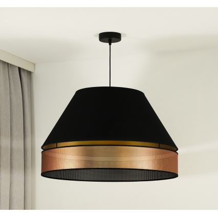 Duolla - Lámpara colgante COPPER SHINY 1xE27/15W/230V diá. 60 cm negro/cobre