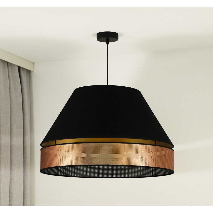 Duolla - Lámpara colgante COPPER SHINY 1xE27/15W/230V diá. 60 cm negro/cobre
