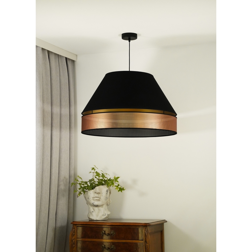 Duolla - Lámpara colgante COPPER SHINY 1xE27/15W/230V diá. 60 cm negro/cobre