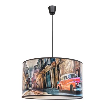 Duolla - Lámpara colgante CUBA ROJO 1xE27/15W/230V diá. 35 cm