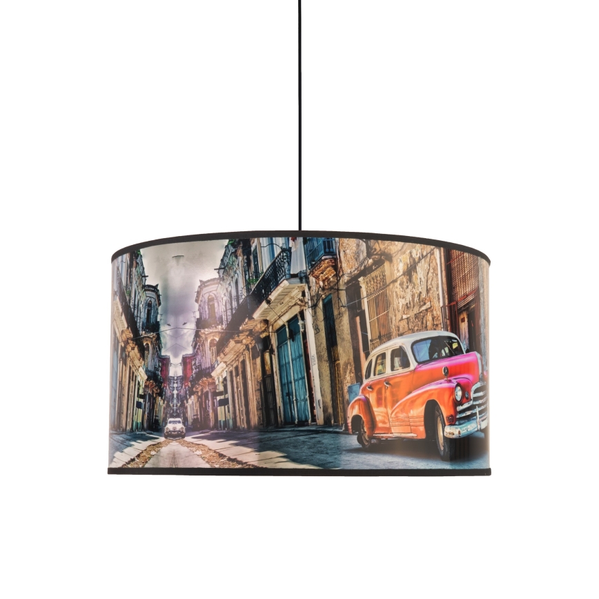 Duolla - Lámpara colgante CUBA ROJO 1xE27/15W/230V diá. 35 cm