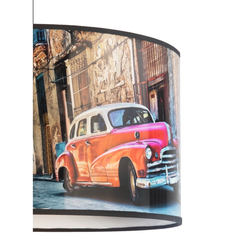 Duolla - Lámpara colgante CUBA ROJO 1xE27/15W/230V diá. 35 cm