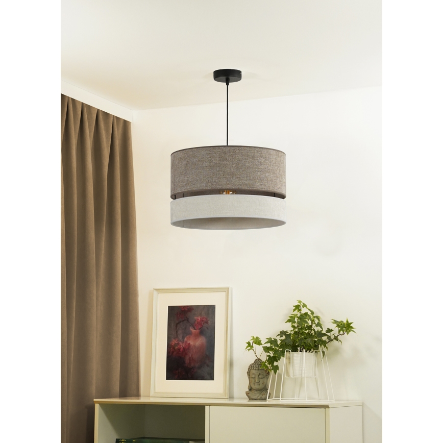 Duolla - Lámpara colgante DOUBLE 1xE27/15W/230V diá. 40 cm marrón/gris