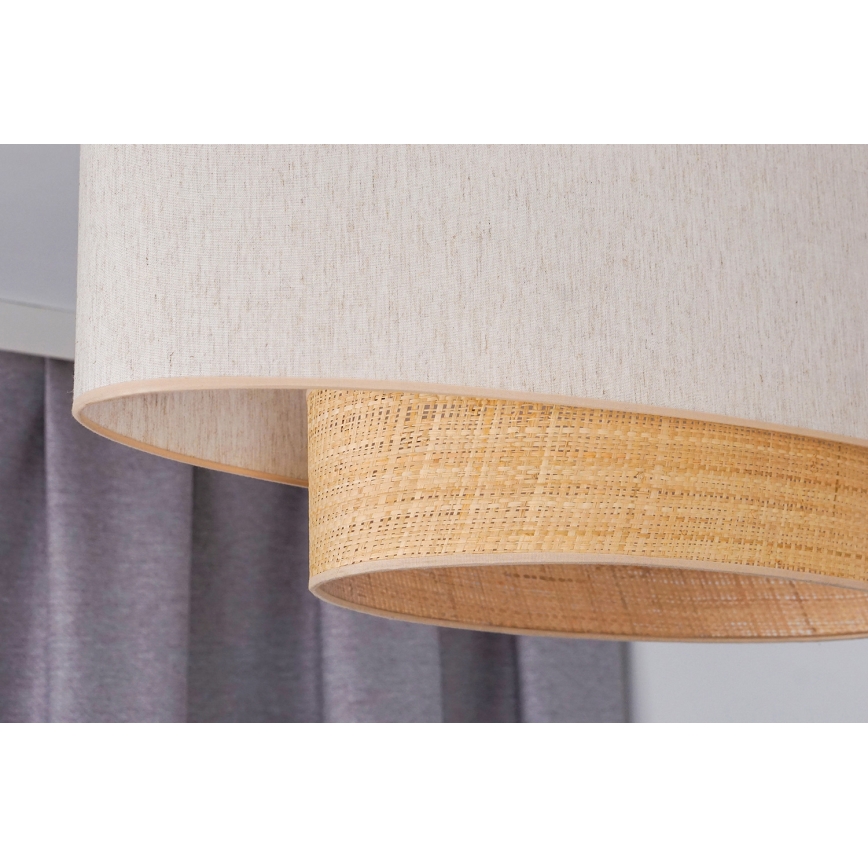 Duolla - Lámpara colgante DOUBLE OVAL NATURE 2xE27/15W/230V color crema/beige
