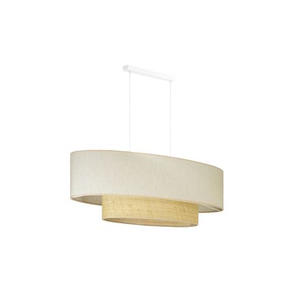 Duolla - Lámpara colgante DOUBLE OVAL NATURE 2xE27/15W/230V color crema/beige